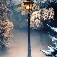 Narnia Lamppost in backyard garden